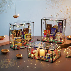 PVC Clear Gift Bags Black (Medium - 8" x 3.5" x 8")