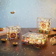 PVC Clear Gift Bags Golden (Large: 10" x 3.5" x 10")