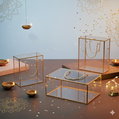 PVC Clear Gift Bag Golden (Small - 5.5" x 3" x 5.5")