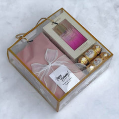 PVC Clear Gift Bags Golden (Medium: 8" x 3.5" x 8")