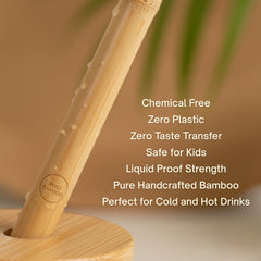 BambooBrew Glass Tumbler with Bamboo Straw (Peach)