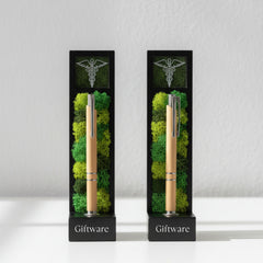 Bamboo Pen Stand with Preserved Moss