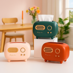 Vintage Radio Tissue Box (Pink)