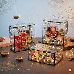 PVC Clear Gift Bags Black (Medium - 8" x 3.5" x 8")