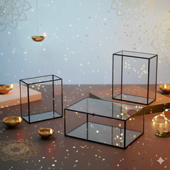 PVC Clear Gift Bags Black (Large: 10" x 3.5" x 10")