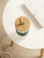 BambooBrew Glass Tumbler with Bamboo Straw (Green)