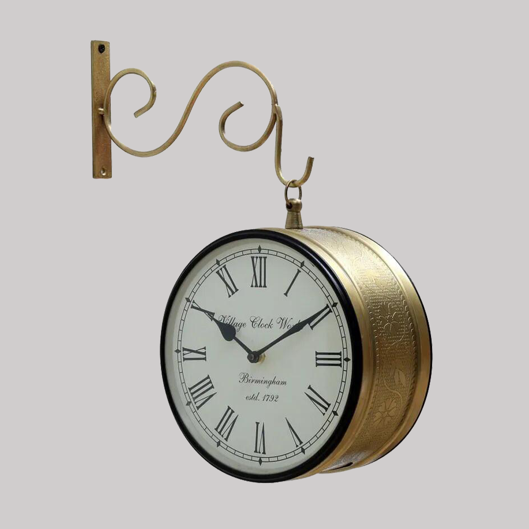 The Aviator's Compass Brass Clock